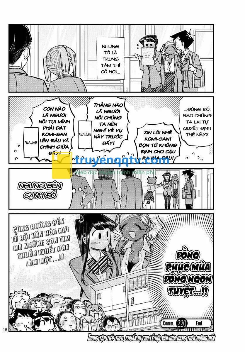 komi không thể giao tiếp chapter 220: Đồng phục mùa đông 2 - Next chapter 221: tập luyện cho lễ hội văn hóa