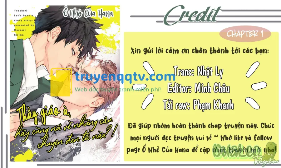 Thầy giáo à, hãy cùng nói về những câu chuyện đen tối nào! Chapter 1 - Next Chapter 2